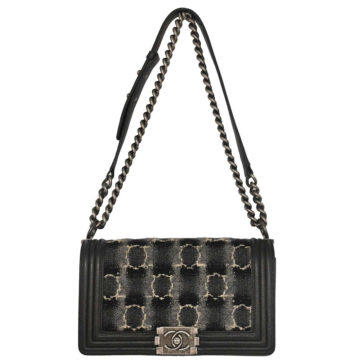 Chanel Boy Flap Tweed and Leather Old Medium