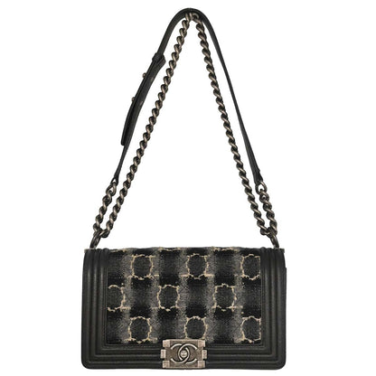Chanel Boy Flap Tweed and Leather Old Medium