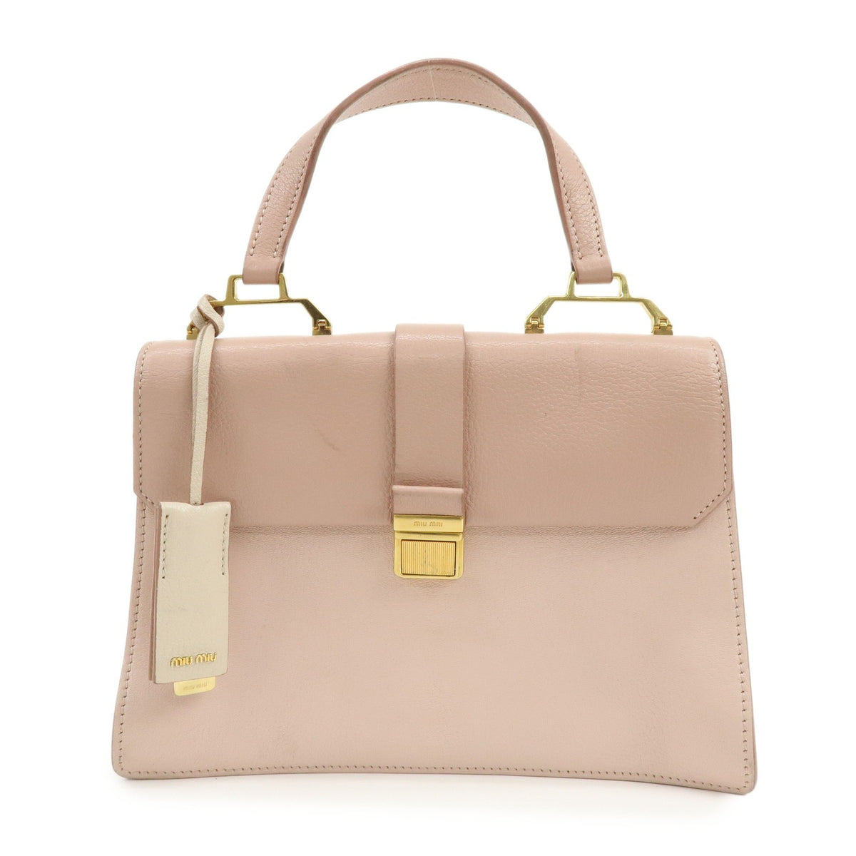 Miu Miu Madras Convertible Compartment Top Handle Leather Medium
