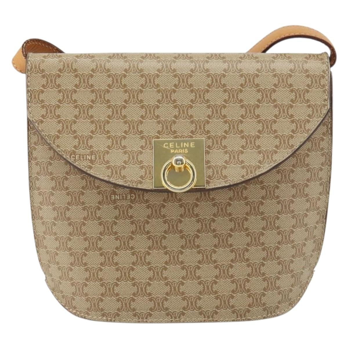 Celine Vintage Macadam Shoulder Bag Canvas Medium