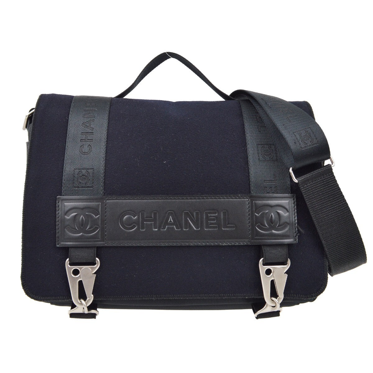 Chanel Sport Line Flap Messenger Bag Wool and Nylon Small