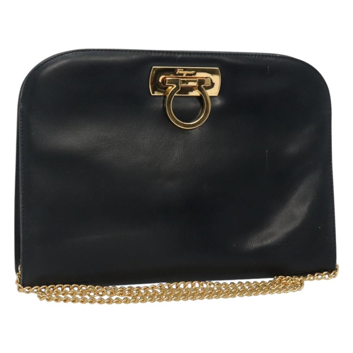 Salvatore Ferragamo Vintage Gancini Chain Leather Small