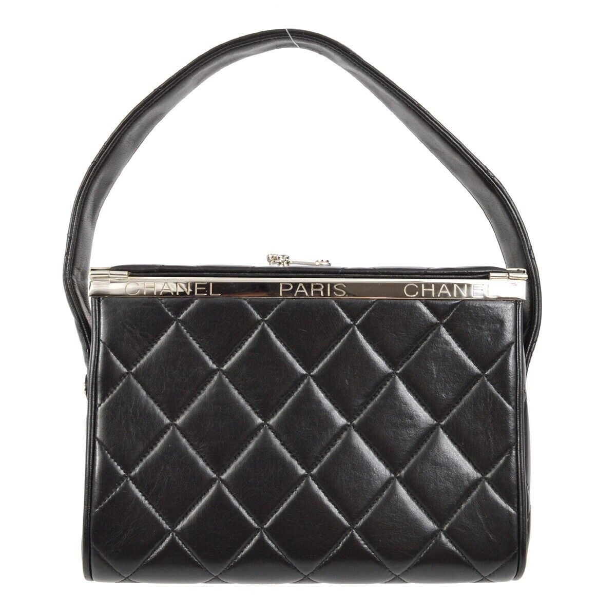 Chanel Vintage Metal Box Bag Quilted Lambskin Mini