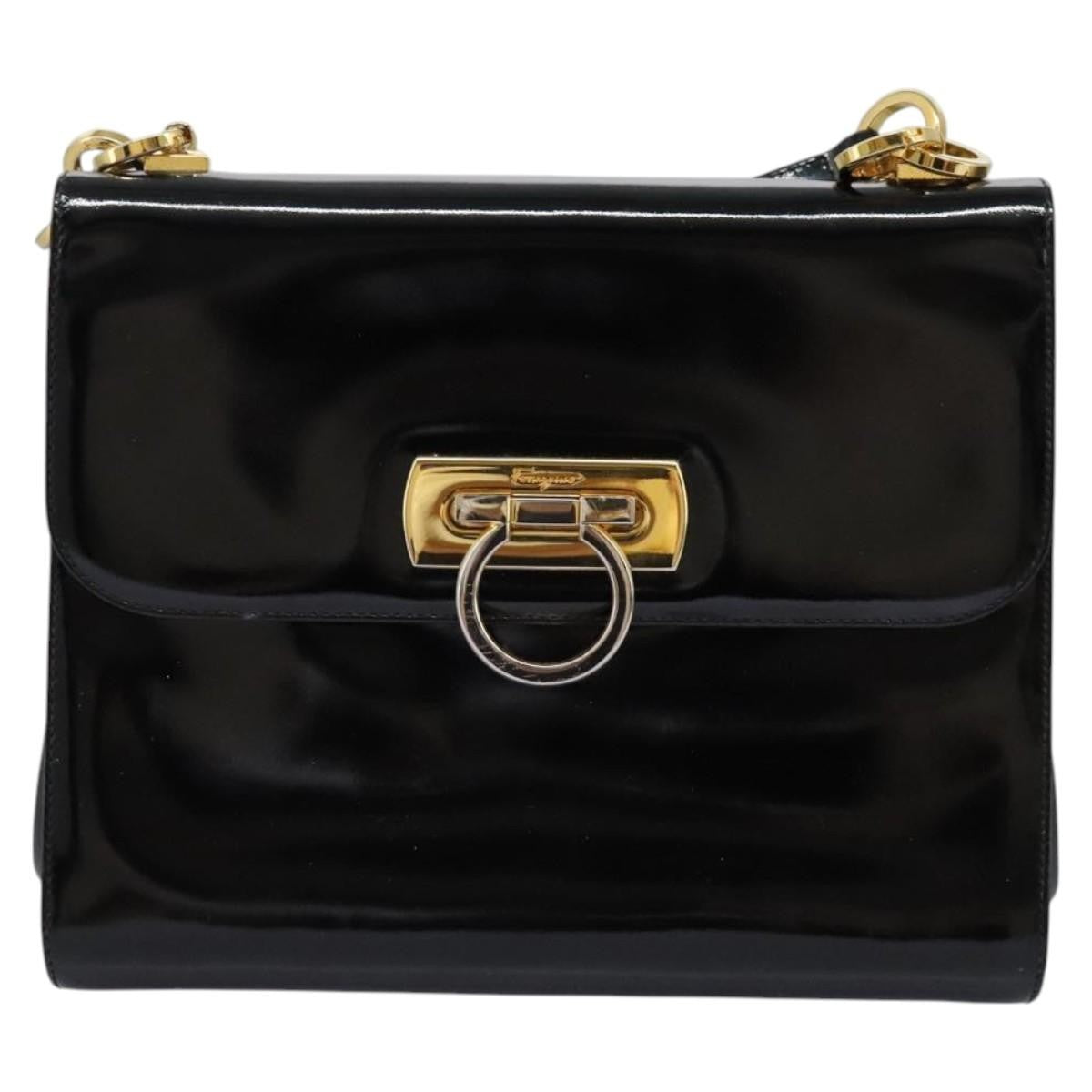 Salvatore Ferragamo Gancini Flap Patent Leather Product Image
