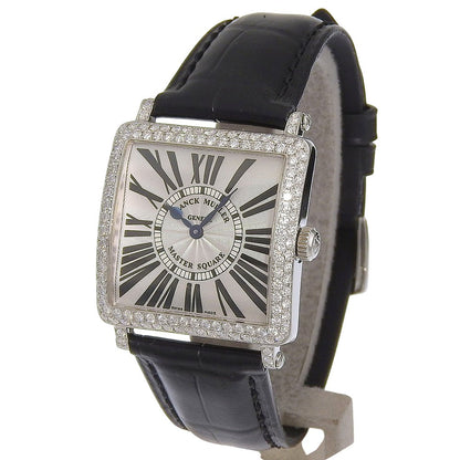 Franck Muller Master Square Quartz Stainless Steel and Alligator with Diamond Bezel and Lugs 29