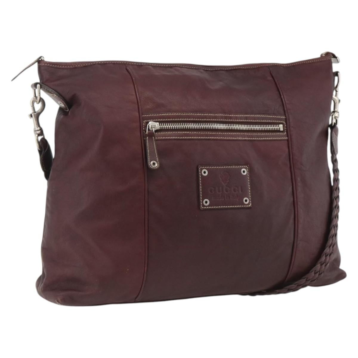 Gucci Logo Crest Messenger Leather Large