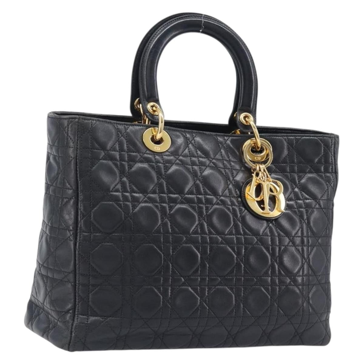 Christian Dior Vintage Lady Dior Cannage Quilt Lambskin Large