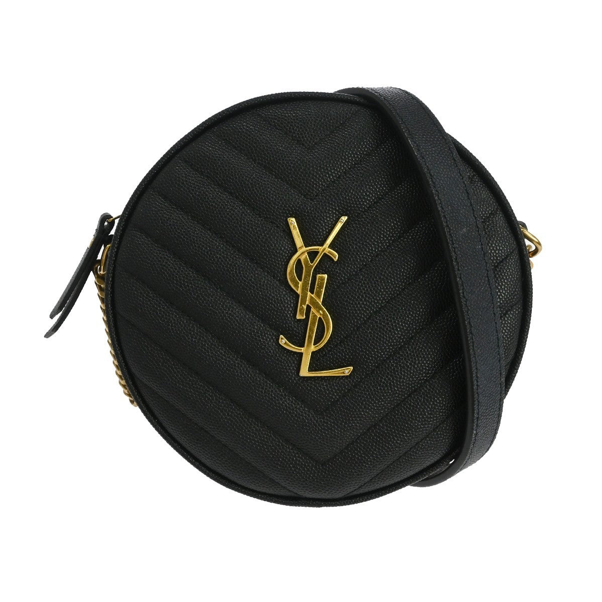 Saint Laurent Vinyle Round Camera Matelasse Chevron Leather Product Image
