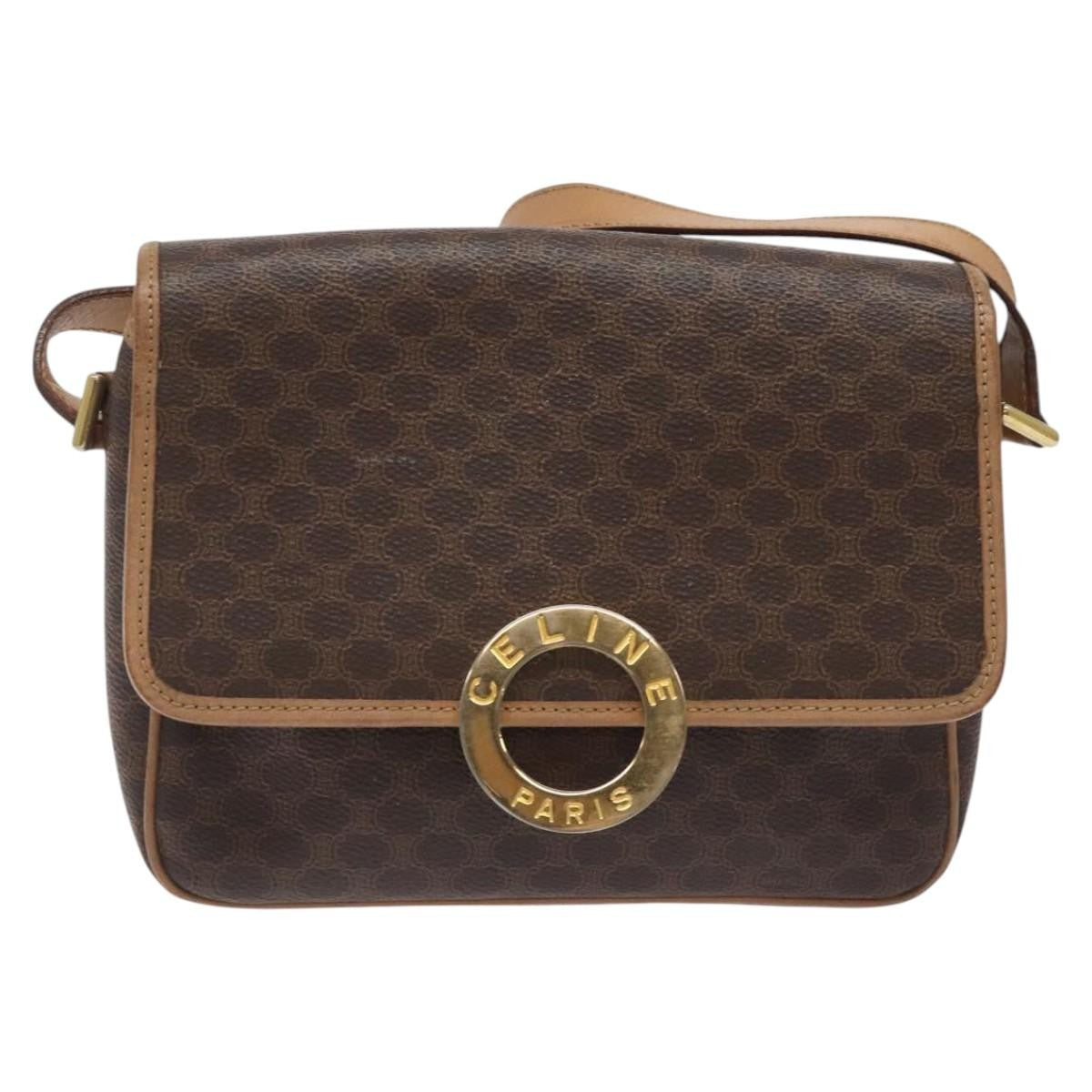 Celine Vintage Macadam Circle Logo Canvas and Leather Product Image