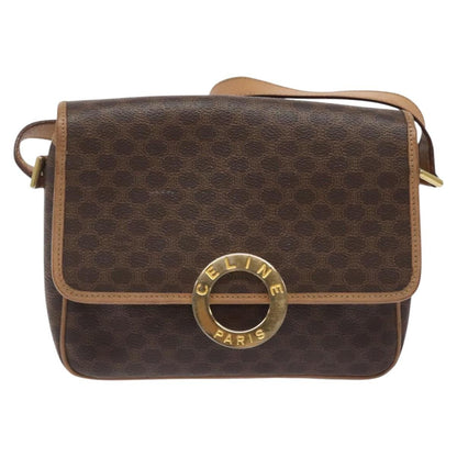 Celine Vintage Macadam Circle Logo Canvas and Leather Product Image