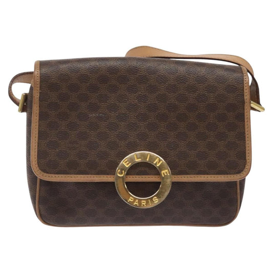 Celine Vintage Macadam Circle Logo Canvas and Leather Product Image