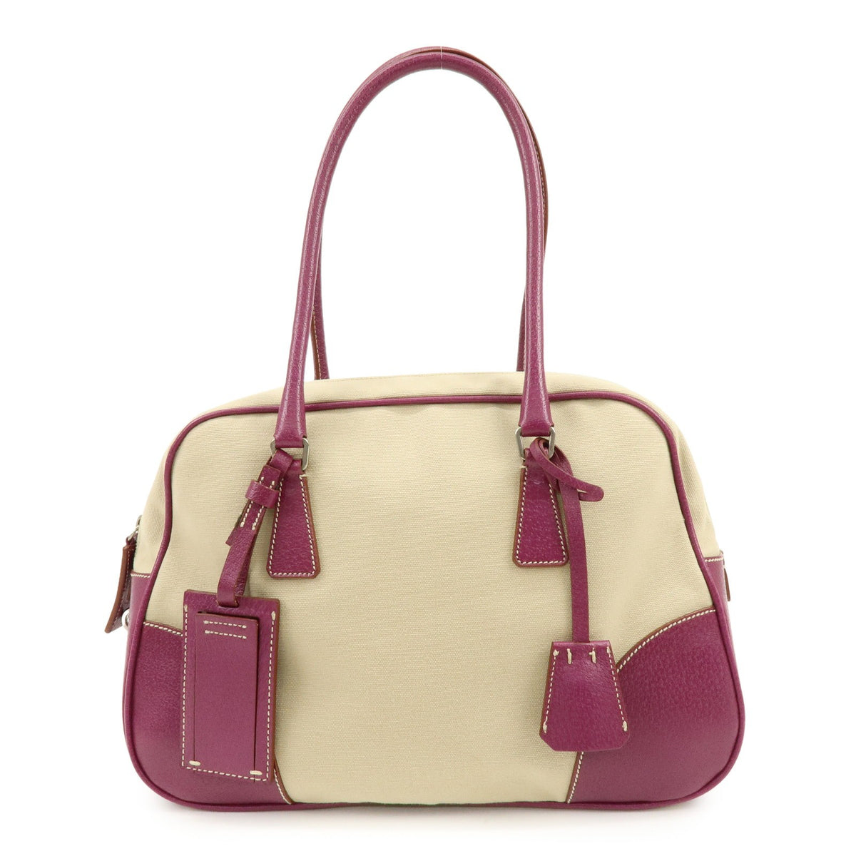 Prada Bowler Canvas with Leather Medium