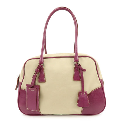 Prada Bowler Canvas with Leather Medium