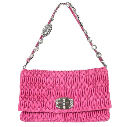 Miu Miu Crystal Clutch Matelasse Leather Medium
