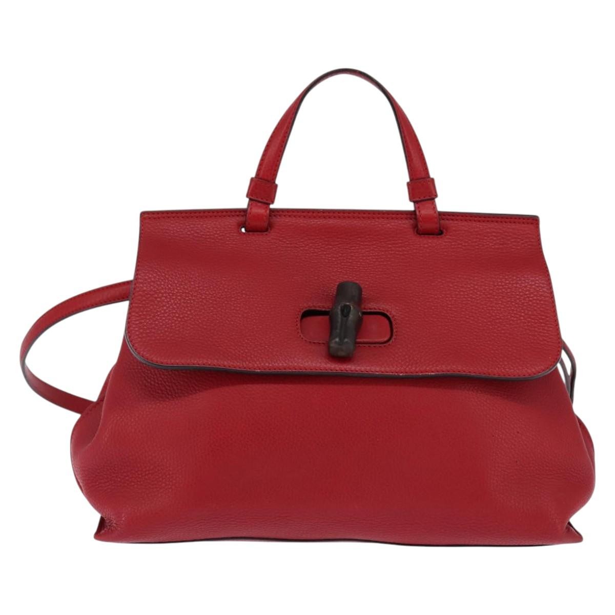 Gucci Bamboo Daily Top Handle Bag Leather Large