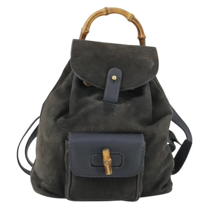Gucci Vintage Bamboo Backpack Suede Mini