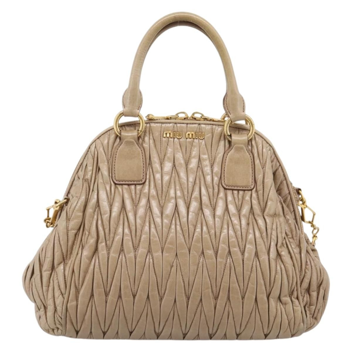 Miu Miu Convertible Dome Satchel Matelasse Leather Large