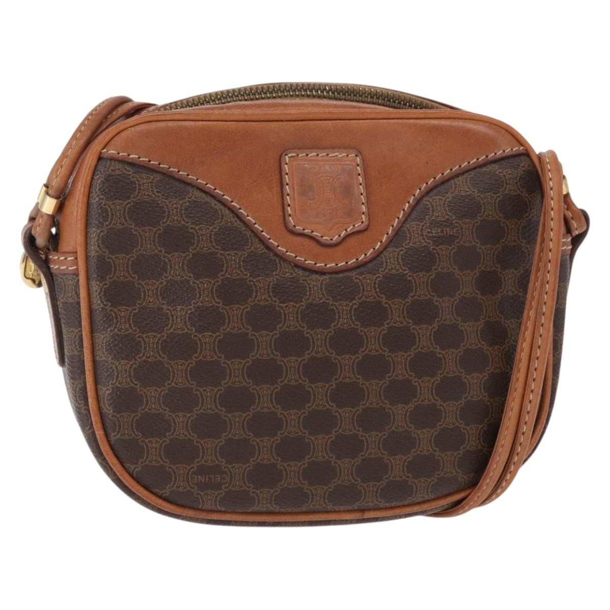 Celine Vintage Macadam Shoulder Bag Canvas and Leather Product Image