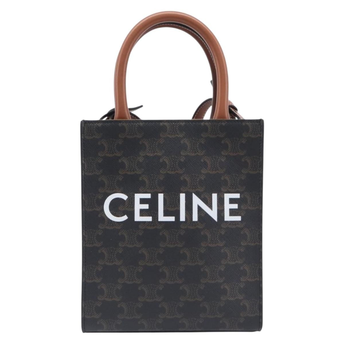 Celine Vertical Cabas Triomphe Coated Canvas Small