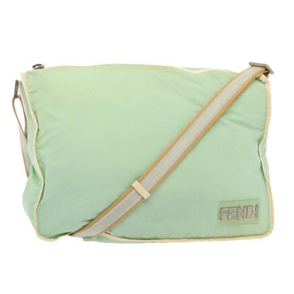 Fendi Vintage FF Zip Shoulder Bag Zucchino Canvas Medium