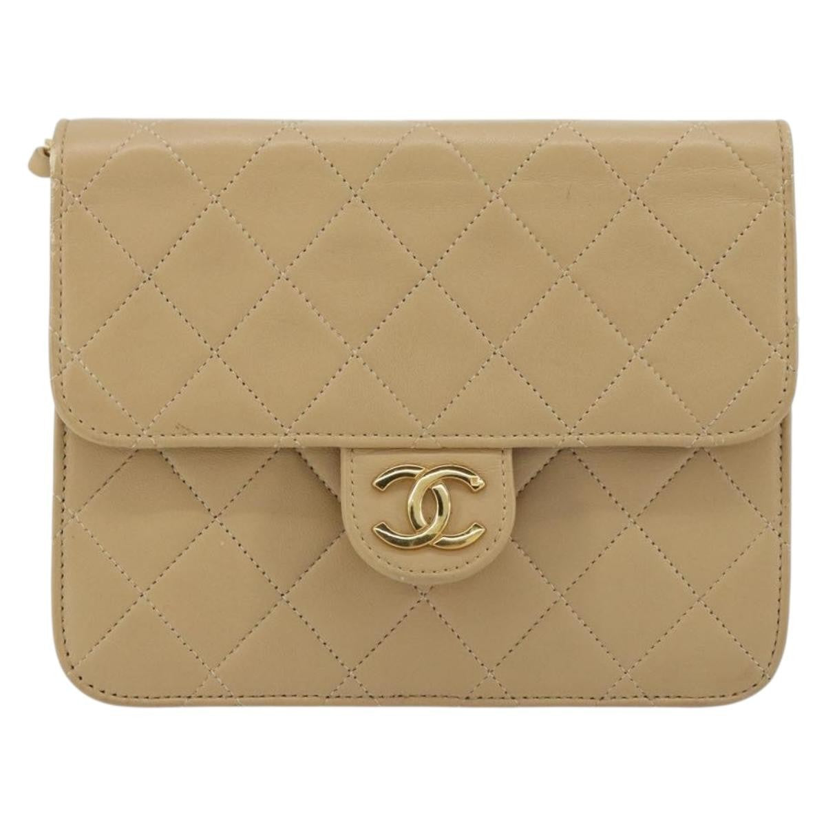 Chanel Vintage Clutch with Chain Quilted Leather Small
