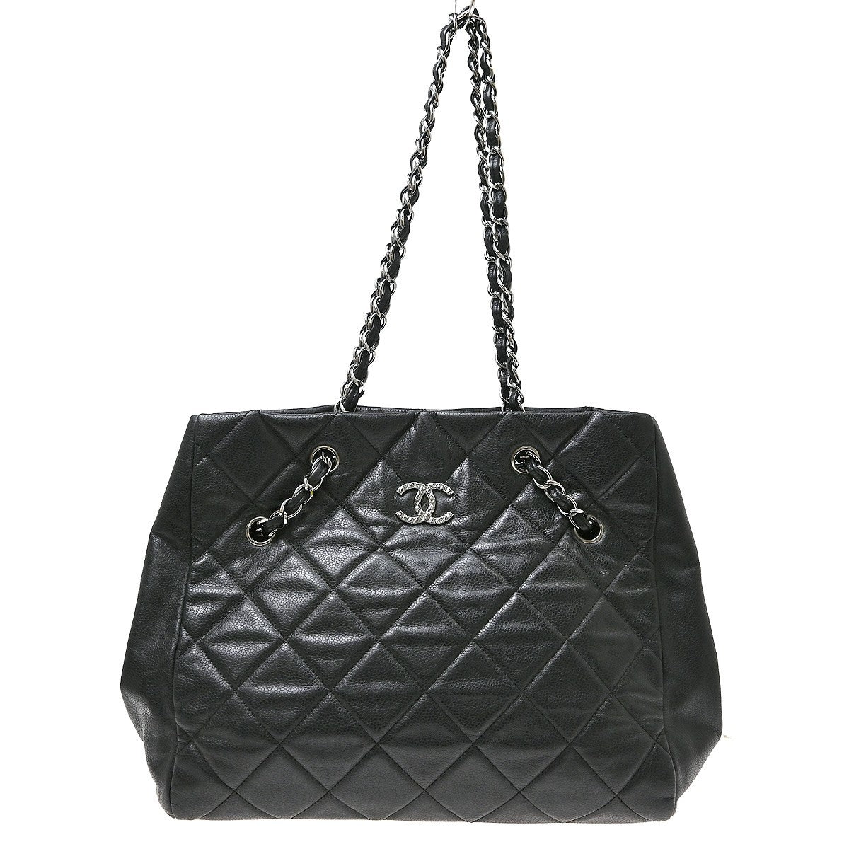 Chanel CC Charm Chain Shopping Tote caviar skin leather Product Image