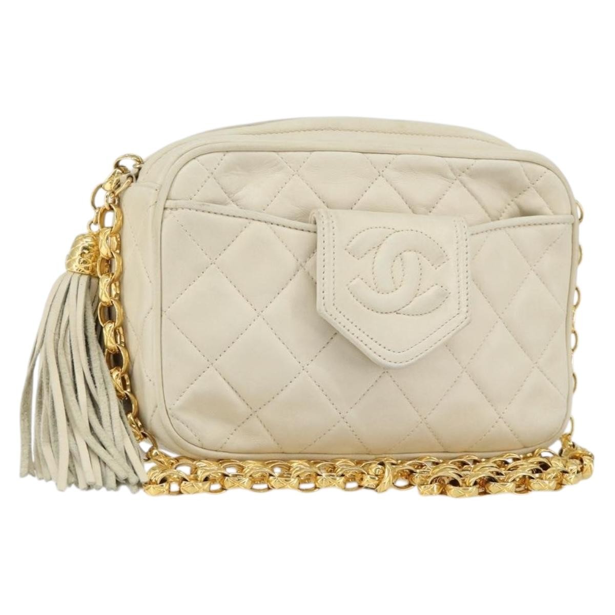 Chanel Vintage Front Pocket Camera Bag Quilted Lambskin Small