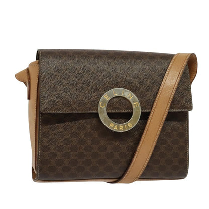 Celine Vintage Macadam Circle Logo Canvas and Leather Product Image