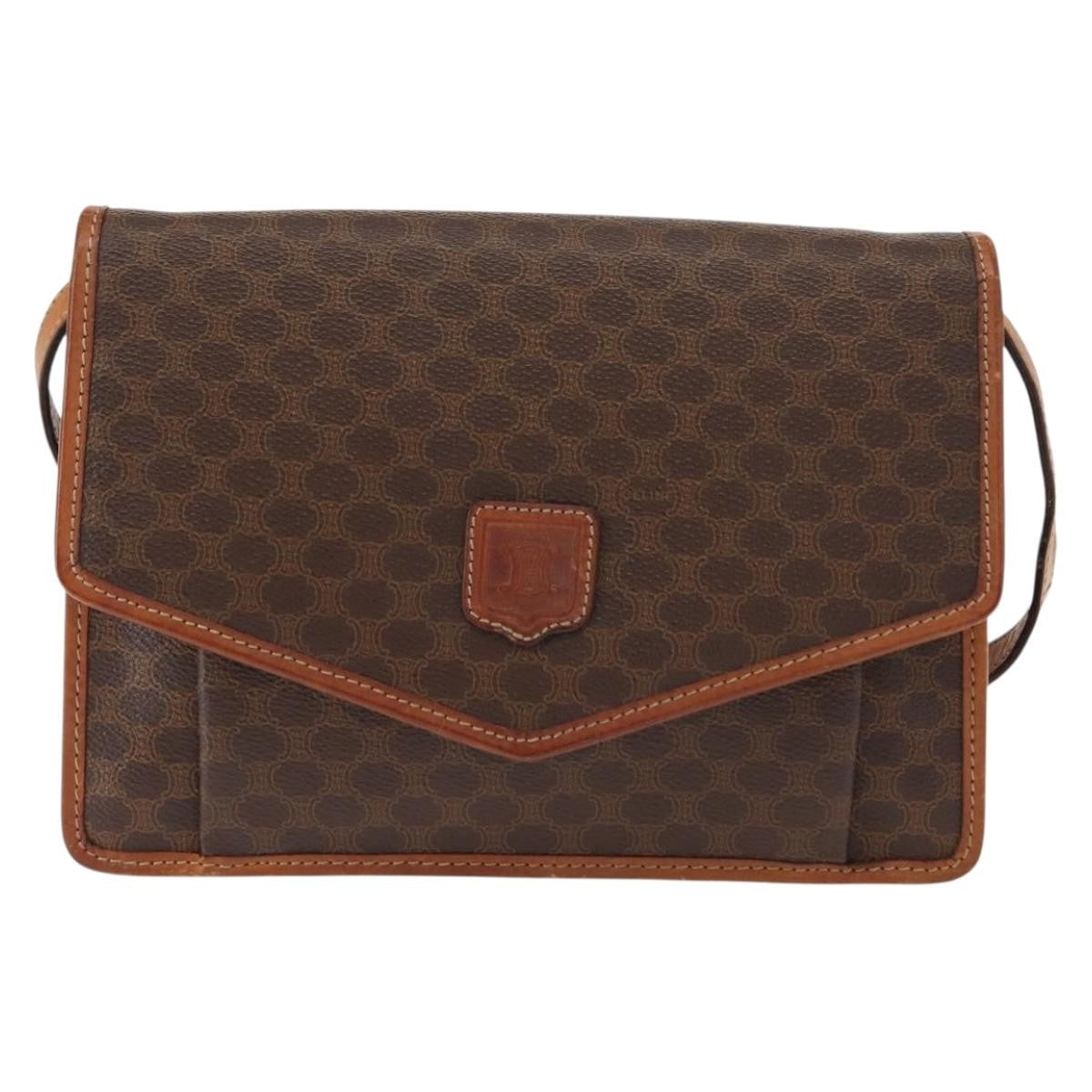 Celine Vintage Macadam Shoulder Bag Canvas and Leather Product Image