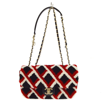 Chanel Emoticon CC Flap Shearling with Quilted Lambskin Medium