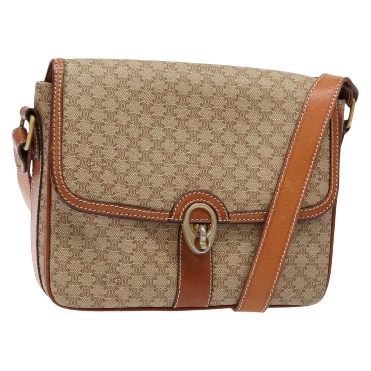 Celine Vintage Macadam Shoulder Bag Canvas and Leather Product Image