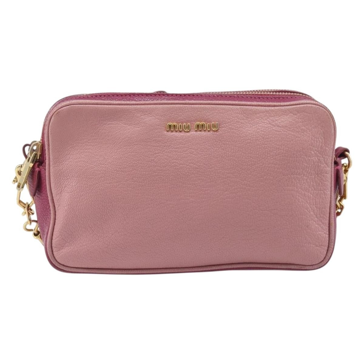 Miu Miu Madras Double Zip Leather Small