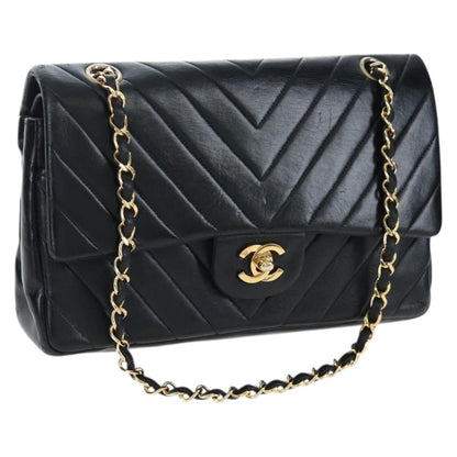 Chanel Double Stitch Full Flap Chevron Lambskin Medium