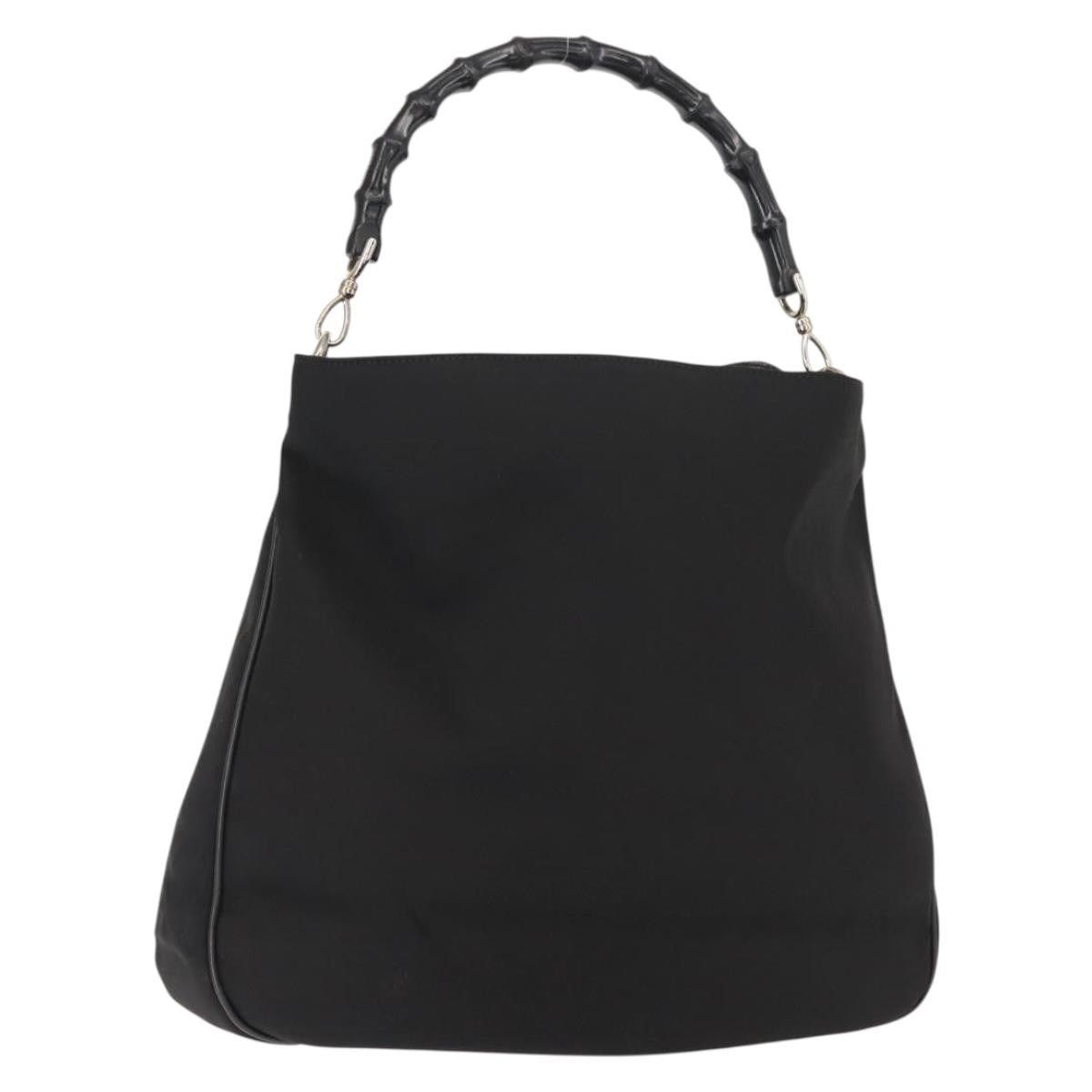 Gucci Vintage Bamboo Handle Open Hobo Nylon Medium
