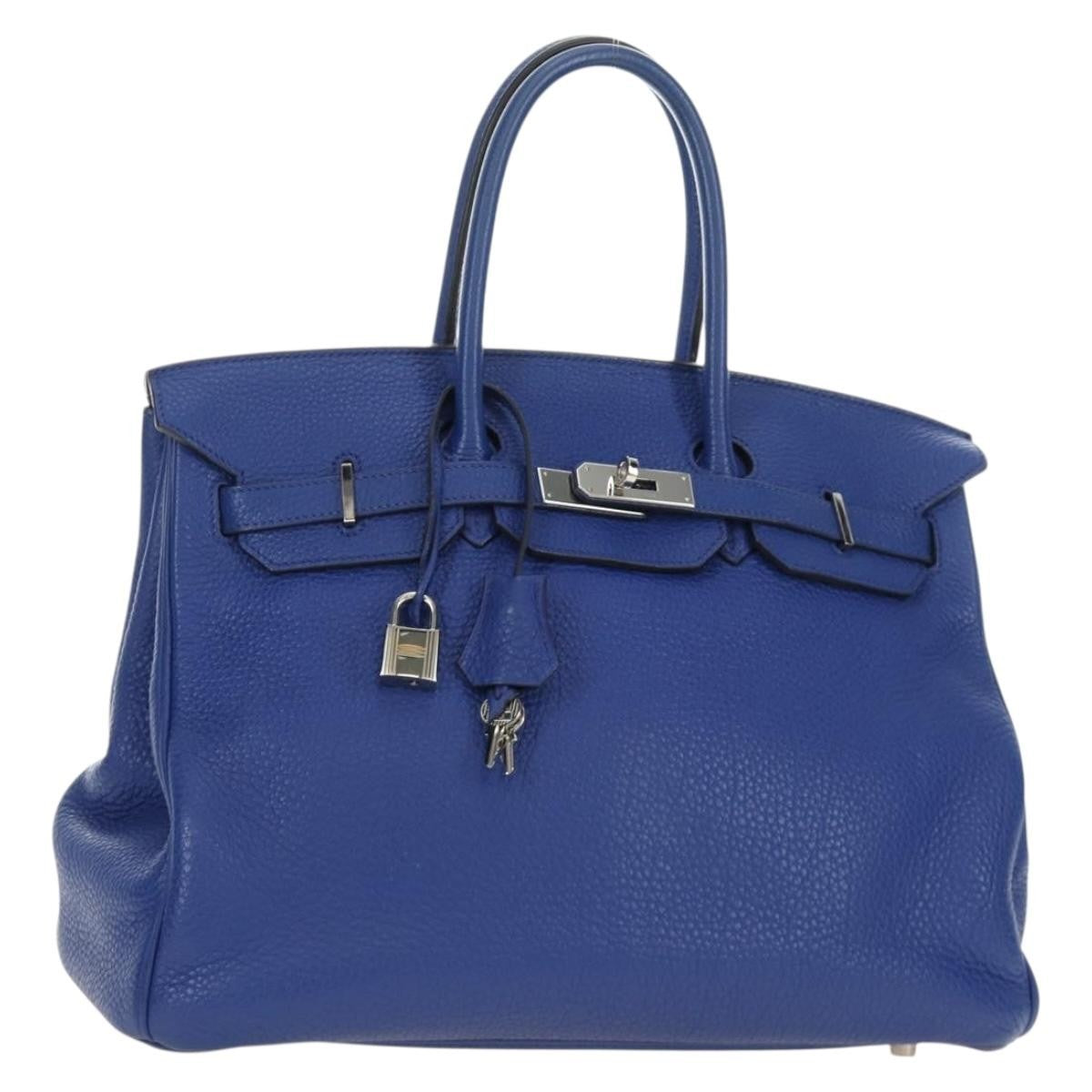 Hermes Birkin Blue Clemence with Palladium Hardware 35
