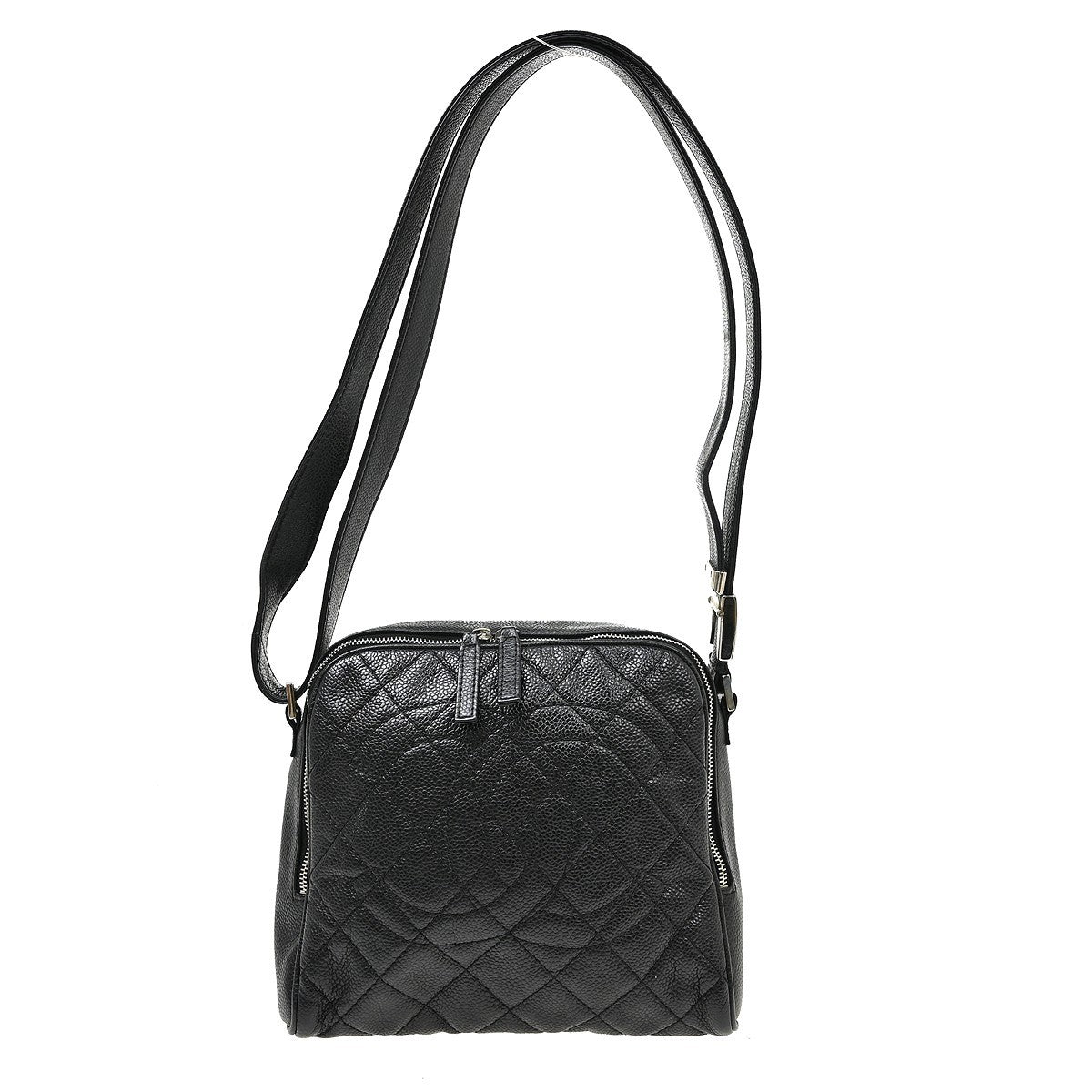 Chanel Vintage Diamond CC Quilted Caviar Large