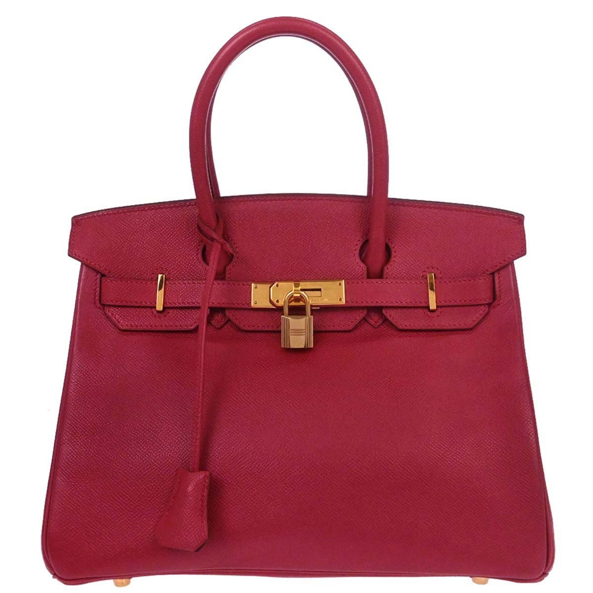 Hermes Birkin Red Courchevel with Gold Hardware 30