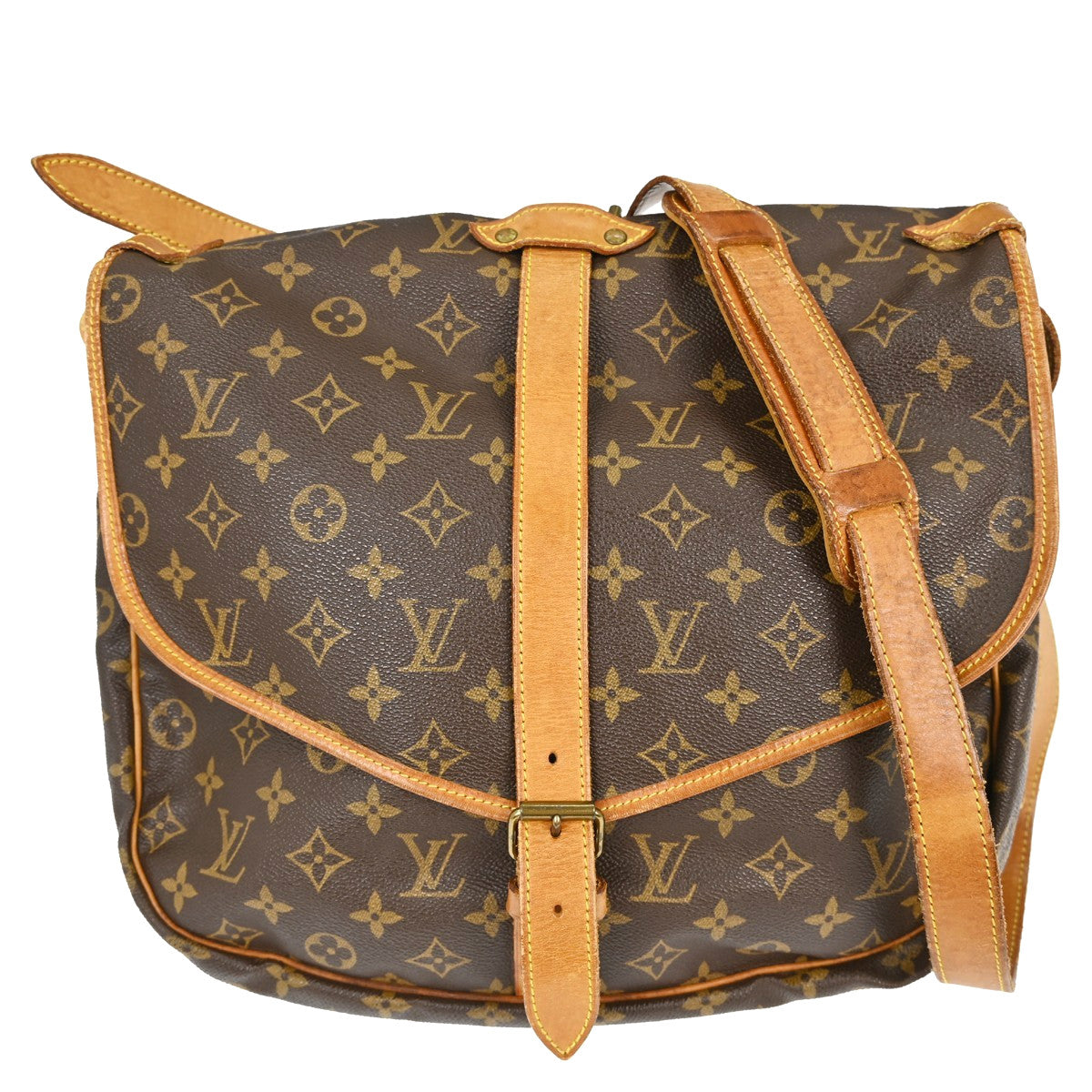 Louis Vuitton Saumur Handbag Monogram Canvas 35