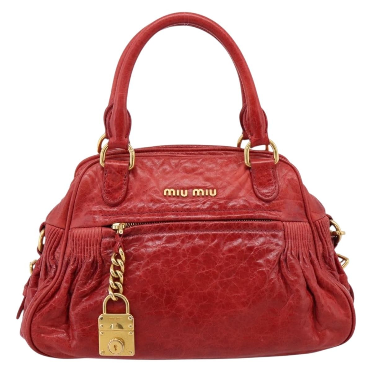 Miu Miu Coffer Convertible Satchel Matelasse Leather Medium