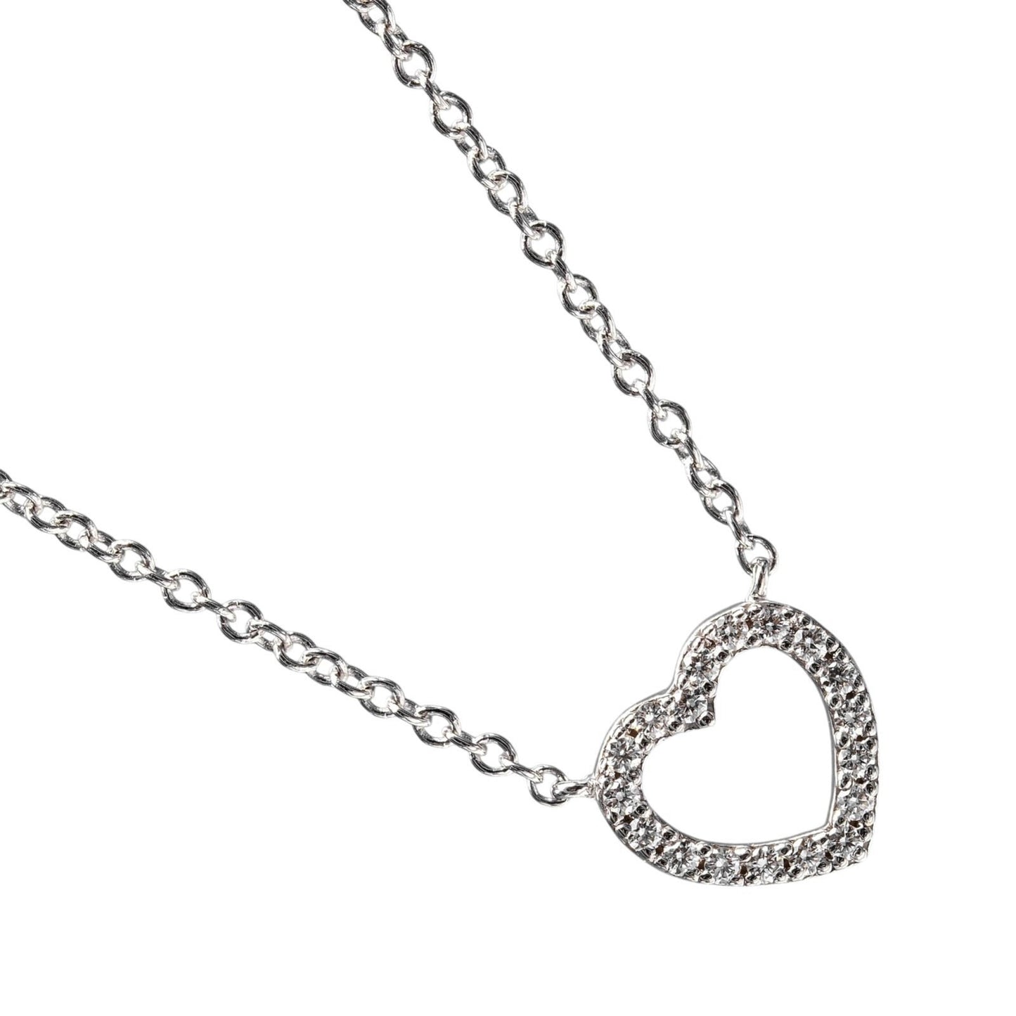 Tiffany & Co. Metro Heart Pendant 18K White Gold and Diamonds Mini