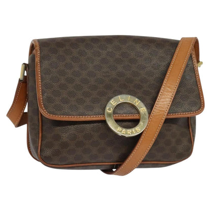 Celine Vintage Macadam Circle Logo Canvas and Leather Product Image