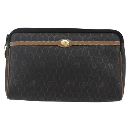 Christian Dior Vintage Honeycomb Zip Pouch Canvas and Leather Product Image