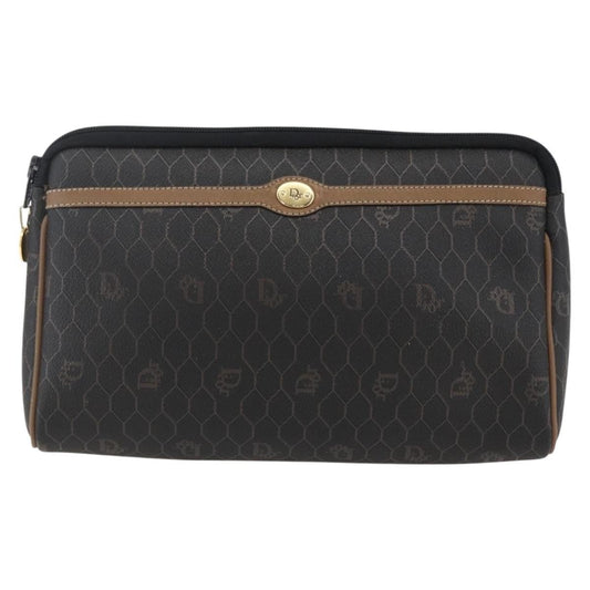Christian Dior Vintage Honeycomb Zip Pouch Canvas and Leather Product Image