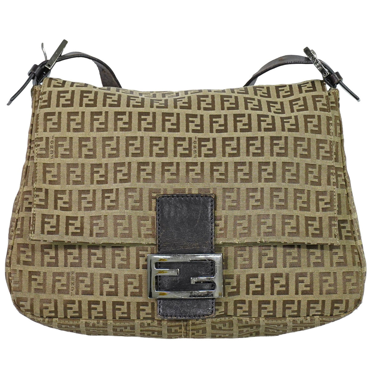 Fendi Zucchino Canvas Mamma Baguette Canvas Medium