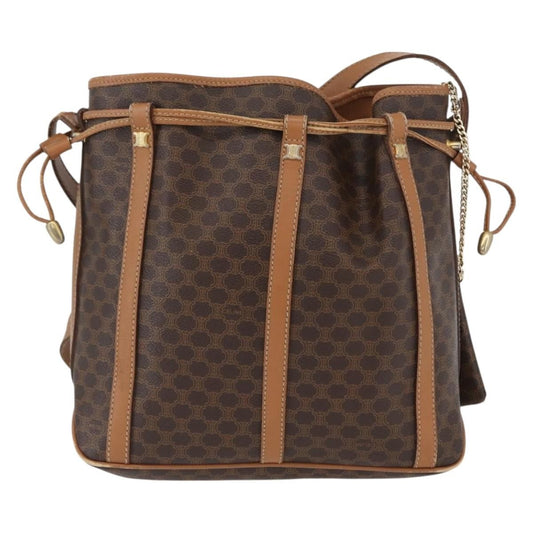 Celine Vintage Shoulder Bag Macadam Canvas & Leather No size