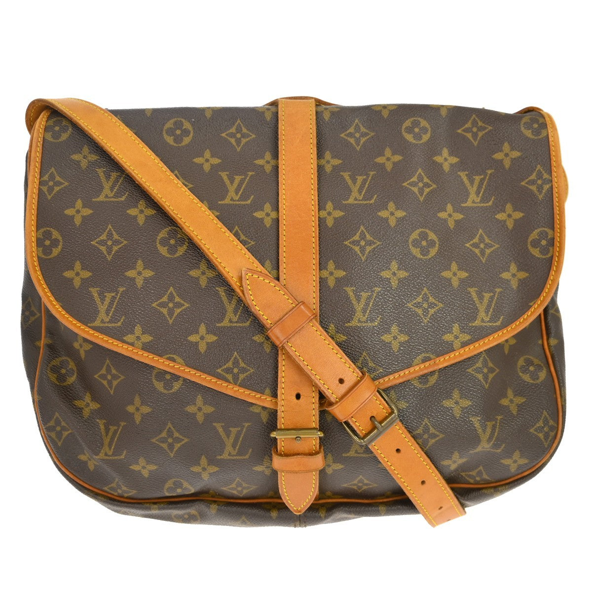 Louis Vuitton Saumur Handbag Monogram Canvas 35