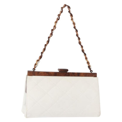 Chanel Wooden Frame Striped Shoulder Bag Leather Product Image