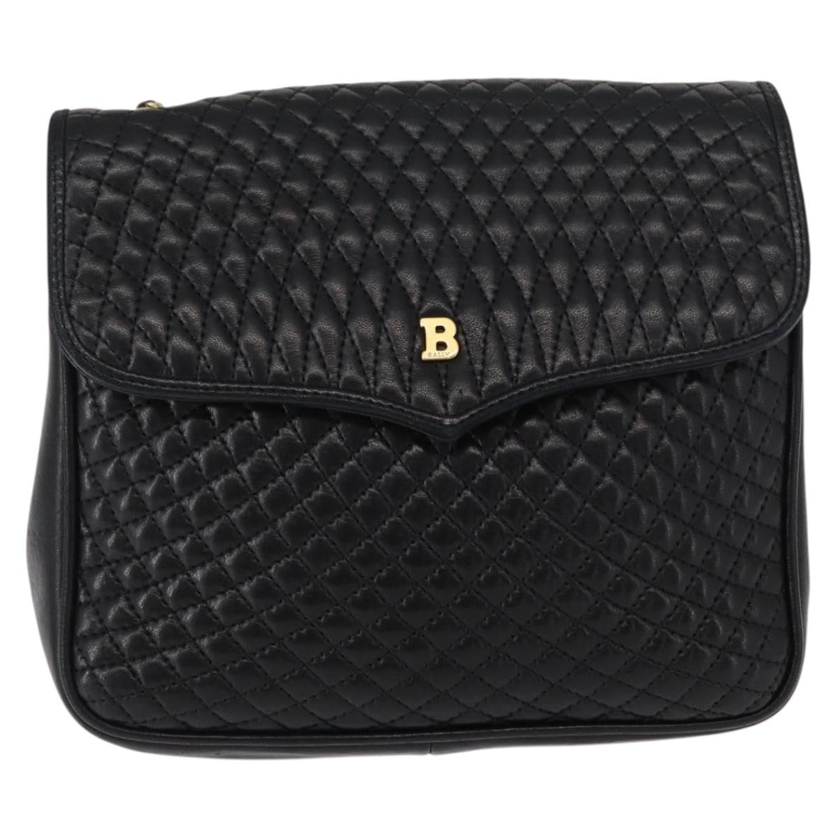 Bally Vintage Chain Shoulder Bag Quilted Leather Product Image