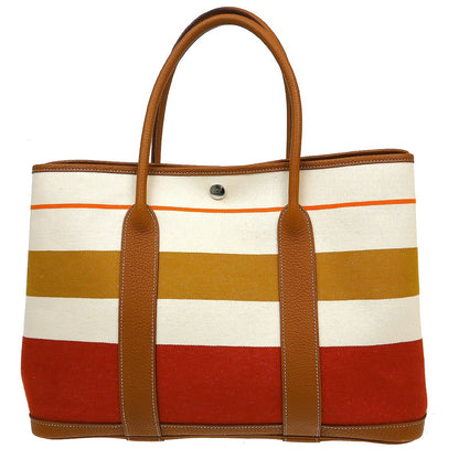 Hermes Garden Party Tote Printed Toile and Leather 36