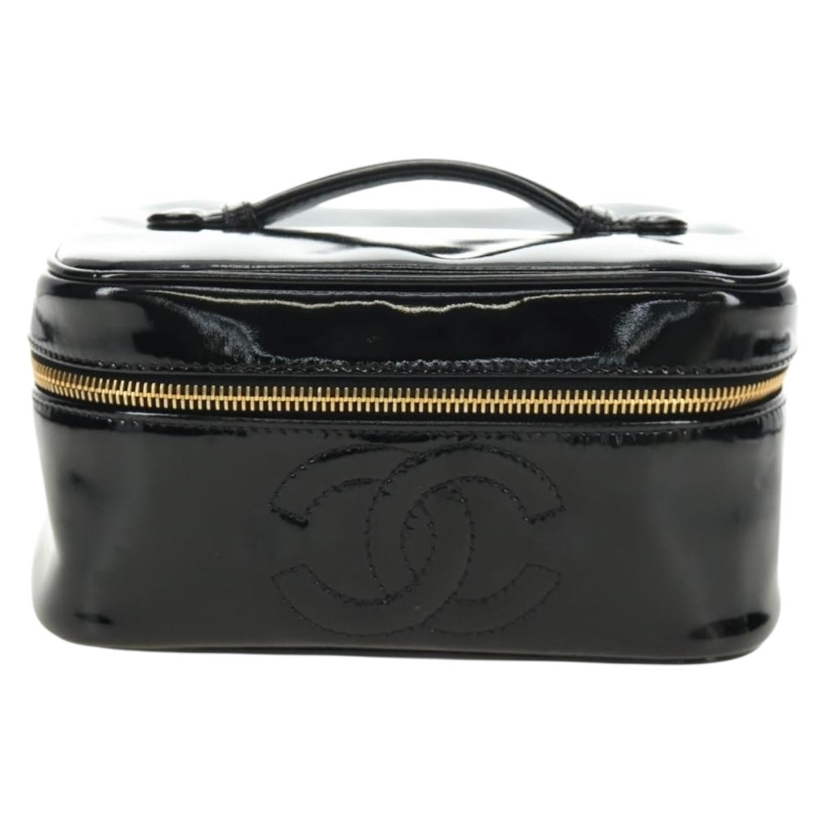 Chanel Vintage Timeless Cosmetic Case Patent Small